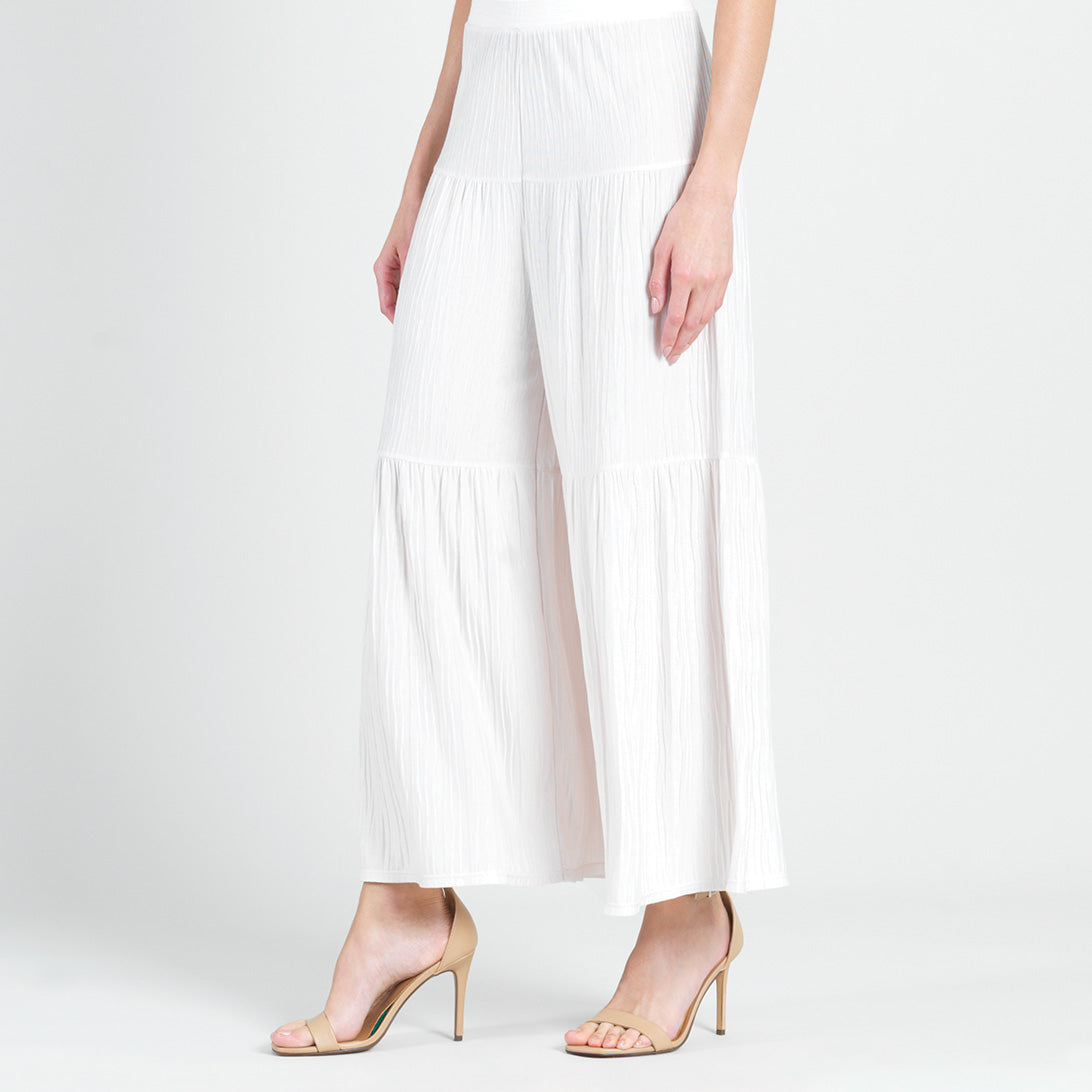 Soft Pleat Knit - Tiered Skirt-Pant - Ivory - Final Sale! | Clara Sunwoo