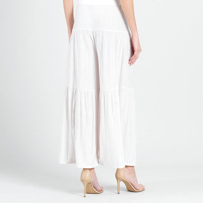 Soft Pleat Knit - Tiered Skirt-Pant - Ivory - Final Sale! | Clara Sunwoo