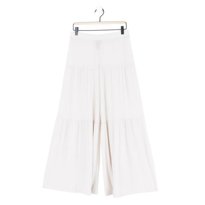 Soft Pleat Knit - Tiered Skirt-Pant - Ivory - Final Sale! | Clara Sunwoo