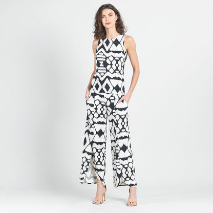 Crinkle Pleat Knit - Modern Jewel Neck Tank - Aztec - Final Sale! | Clara Sunwoo