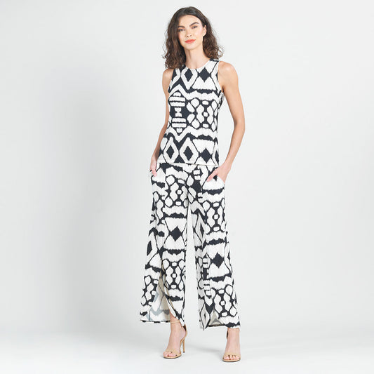 Crinkle Pleat Knit - Modern Jewel Neck Tank - Aztec - Final Sale! | Clara Sunwoo