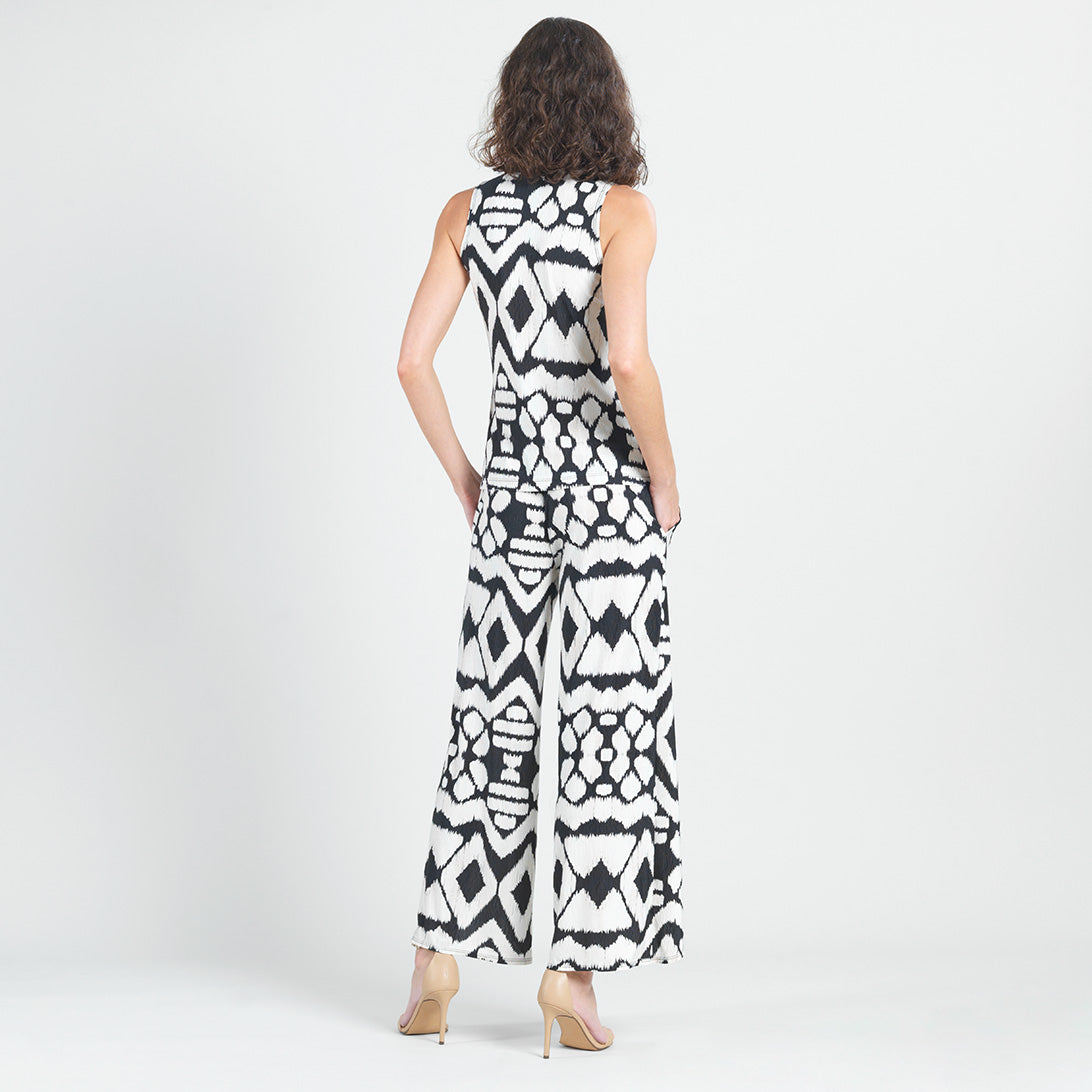 Crinkle Pleat Knit - Modern Jewel Neck Tank - Aztec - Final Sale! | Clara Sunwoo