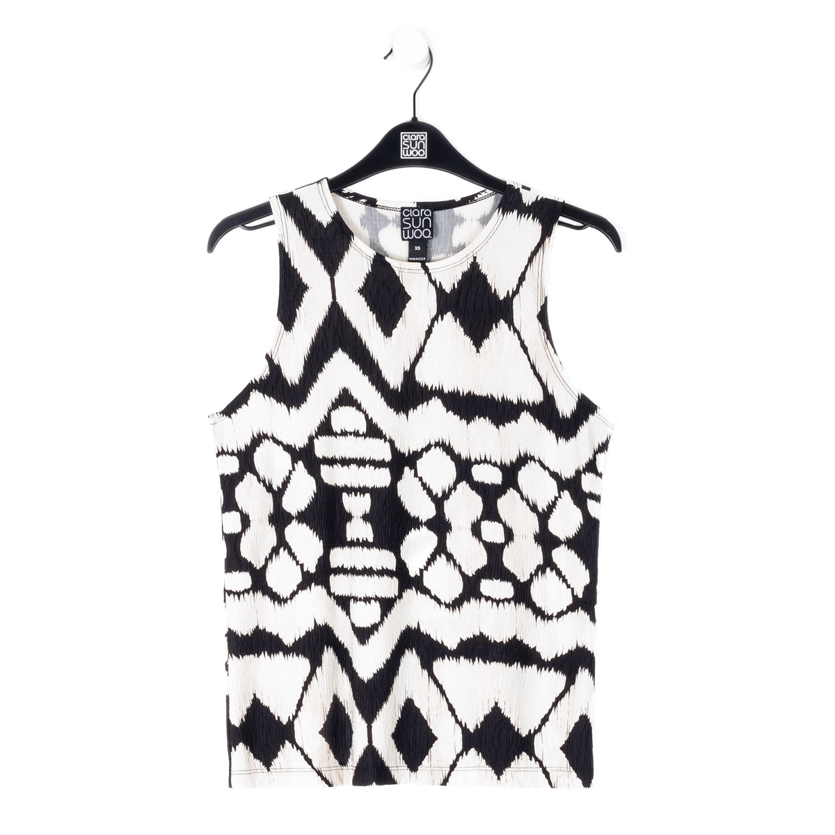 Crinkle Pleat Knit - Modern Jewel Neck Tank - Aztec - Final Sale! | Clara Sunwoo