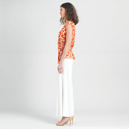Butter Knit - Cap Sleeve Side Tie Top - Paisley Lotus Coral - Final Sale | Clara Sunwoo
