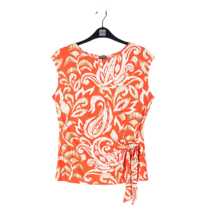 Butter Knit - Cap Sleeve Side Tie Top - Paisley Lotus Coral - Final Sale | Clara Sunwoo