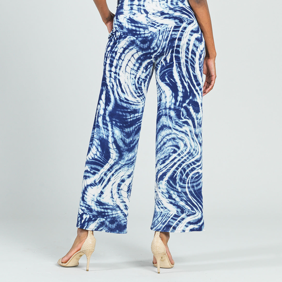 Crepe Knit - Front Slit Ankle Petal Pant - Swirl Wave - Final Sale! | Clara Sunwoo