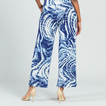 Crepe Knit - Front Slit Ankle Petal Pant - Swirl Wave - Final Sale! | Clara Sunwoo