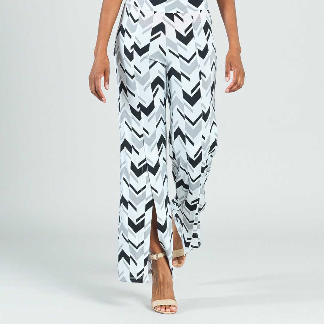 Kick Front High Slit Pant - Chevron Stripe - Final Sale! | Clara Sunwoo