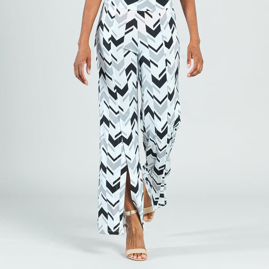 Kick Front High Slit Pant - Chevron Stripe - Final Sale! | Clara Sunwoo