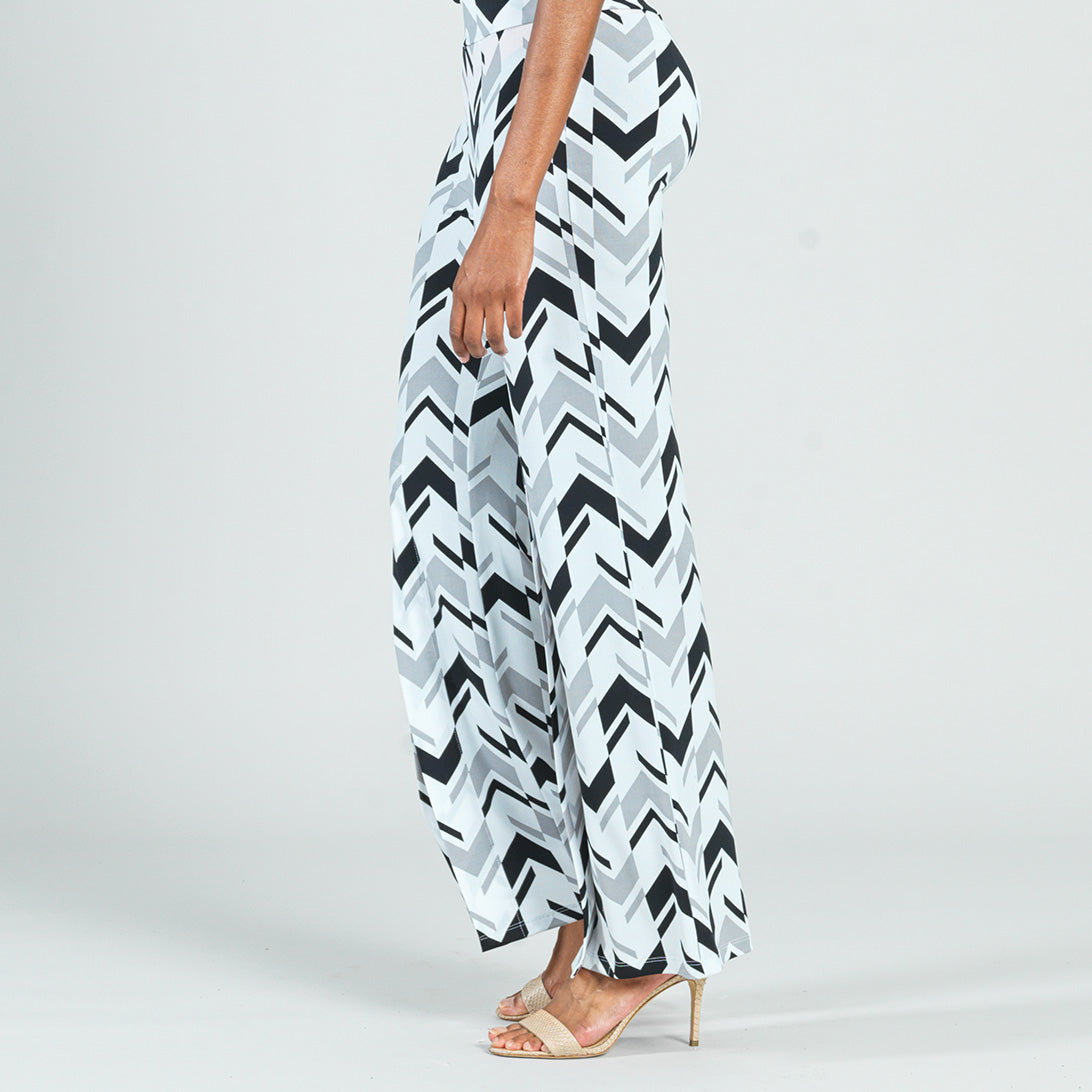 Kick Front High Slit Pant - Chevron Stripe - Final Sale! | Clara Sunwoo