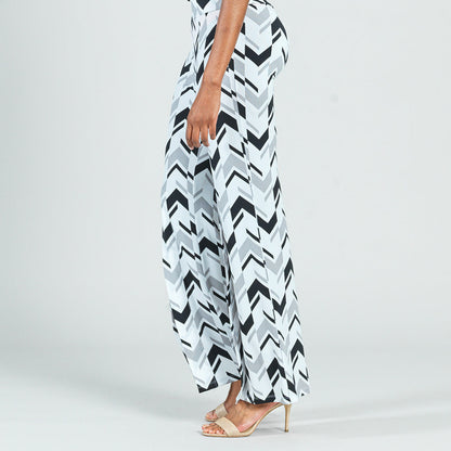 Kick Front High Slit Pant - Chevron Stripe - Final Sale! | Clara Sunwoo