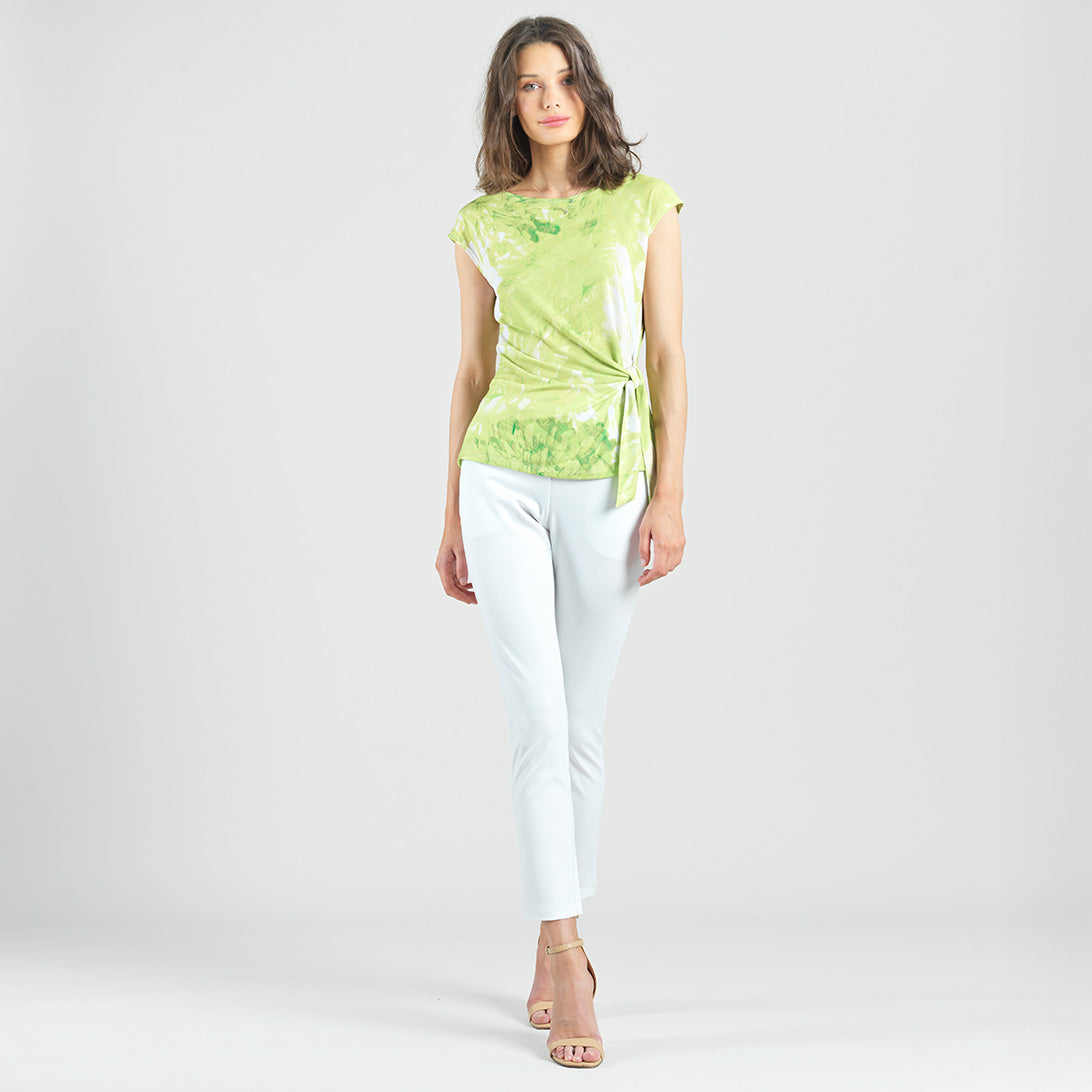 Slant Sleeve Side Tie Top - Floral Citrus - Final Sale | Clara Sunwoo