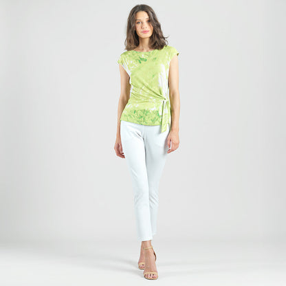 Slant Sleeve Side Tie Top - Floral Citrus - Final Sale | Clara Sunwoo