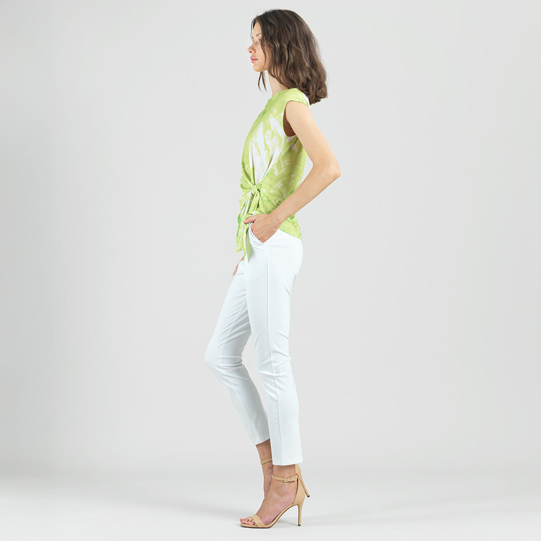 Slant Sleeve Side Tie Top - Floral Citrus - Final Sale | Clara Sunwoo