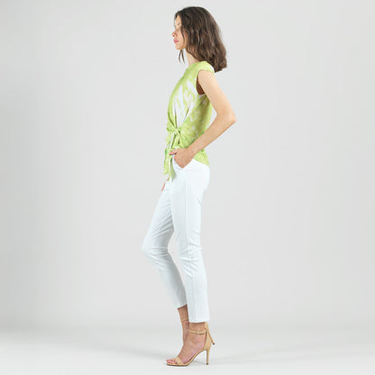 Slant Sleeve Side Tie Top - Floral Citrus - Final Sale | Clara Sunwoo