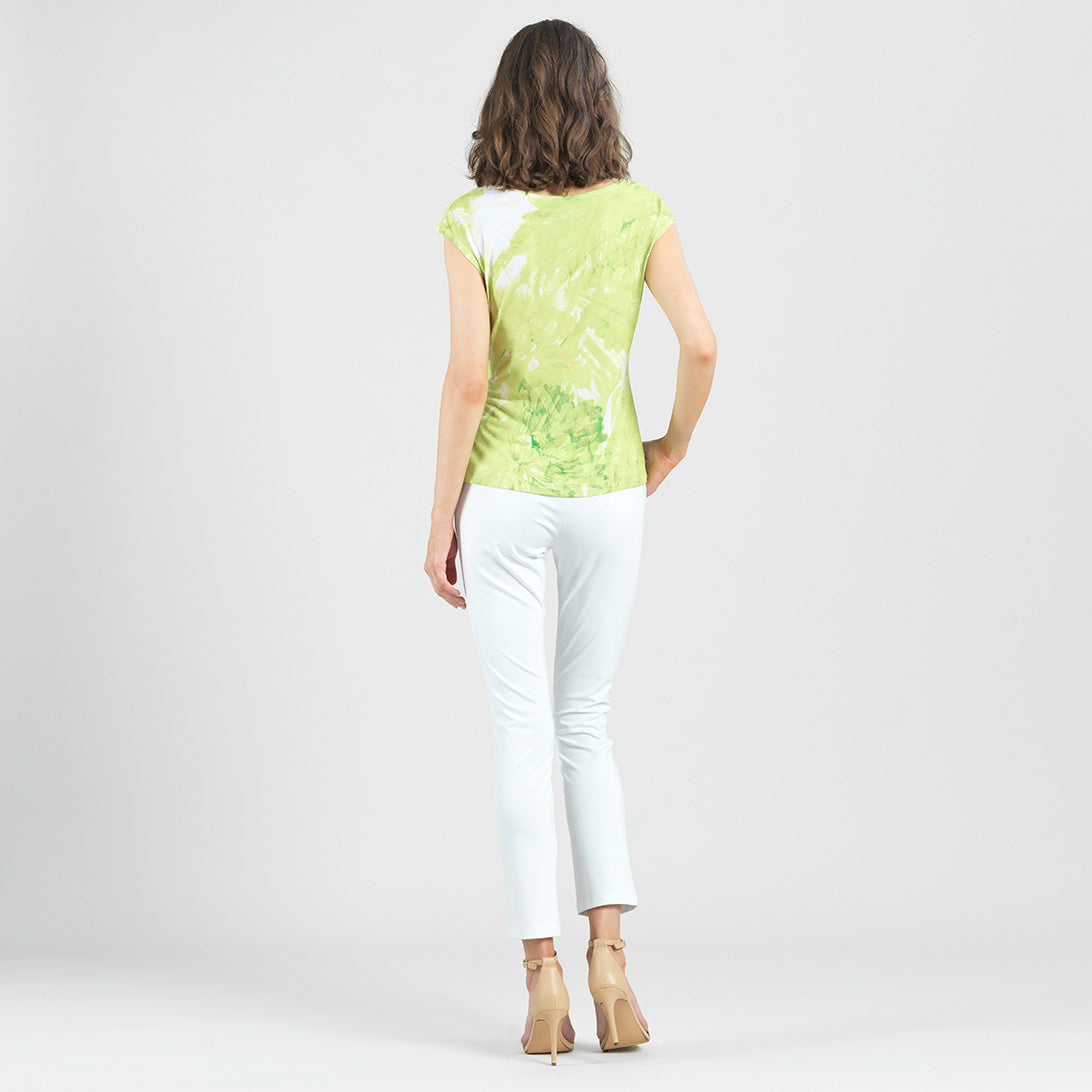 Slant Sleeve Side Tie Top - Floral Citrus - Final Sale | Clara Sunwoo