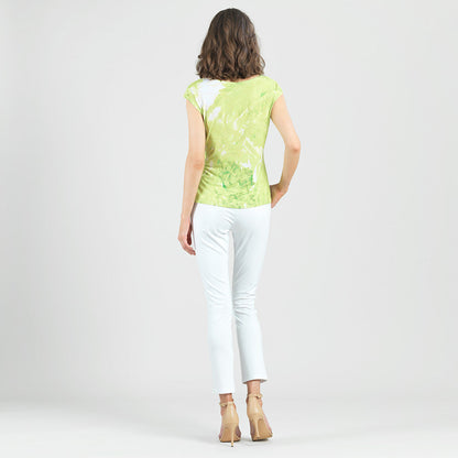 Slant Sleeve Side Tie Top - Floral Citrus - Final Sale | Clara Sunwoo