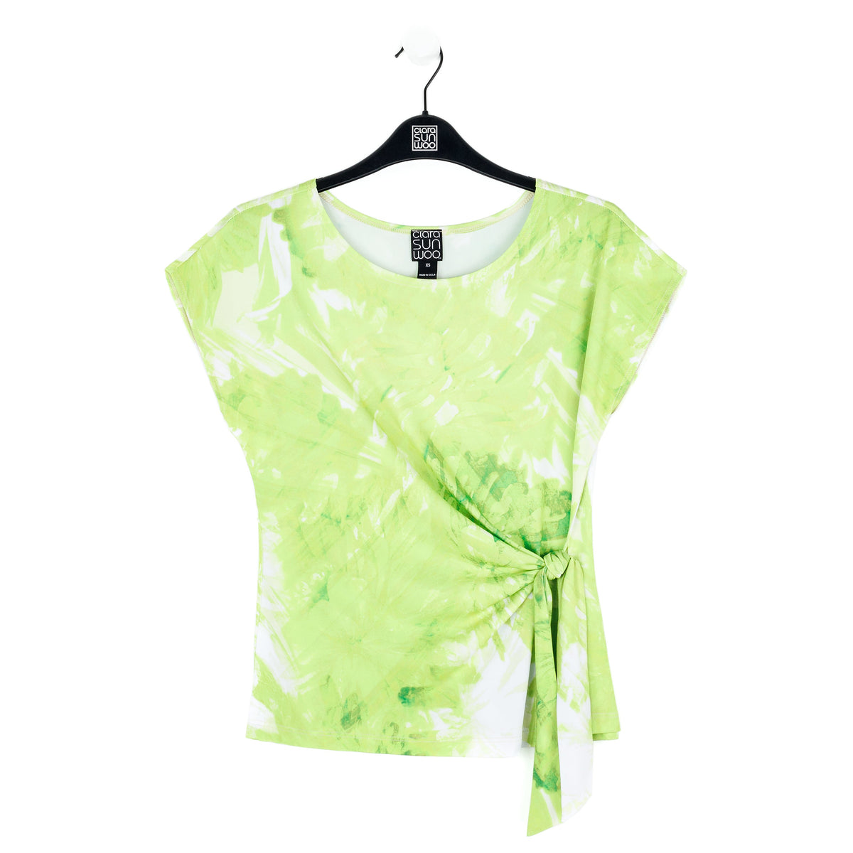 Slant Sleeve Side Tie Top - Floral Citrus - Final Sale | Clara Sunwoo
