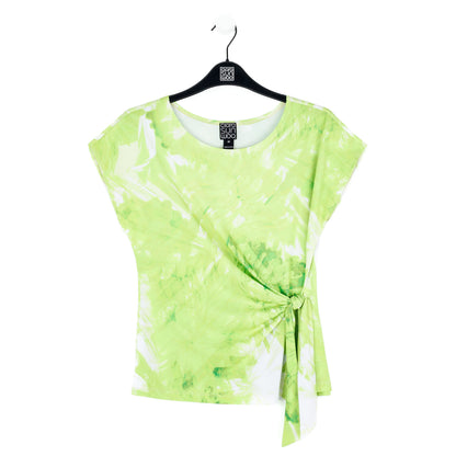 Slant Sleeve Side Tie Top - Floral Citrus - Final Sale | Clara Sunwoo
