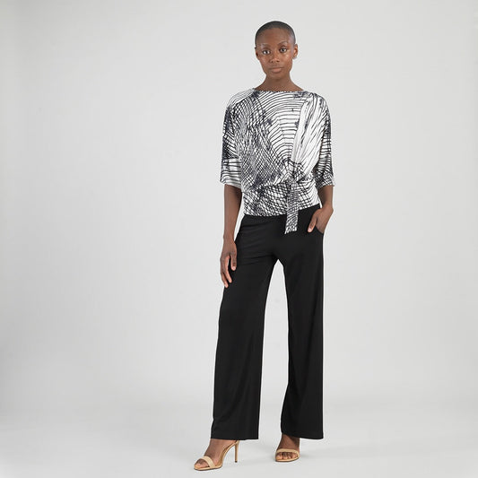 Signature Side Tie Top - Web Lines - Final Sale | Clara Sunwoo