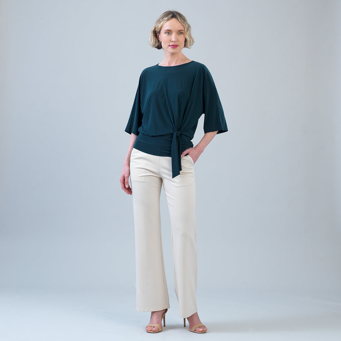 Signature Side Tie Top - Hunter Green - Final Sale | Clara Sunwoo
