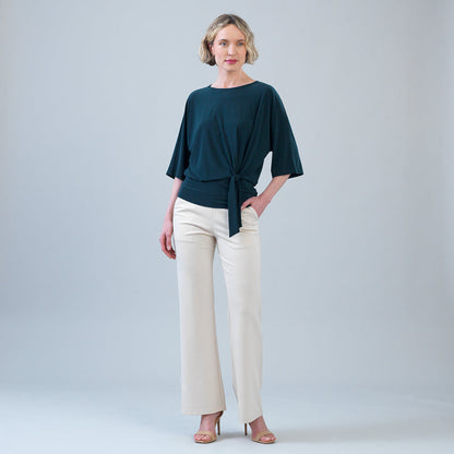 Signature Side Tie Top - Hunter Green - Final Sale | Clara Sunwoo