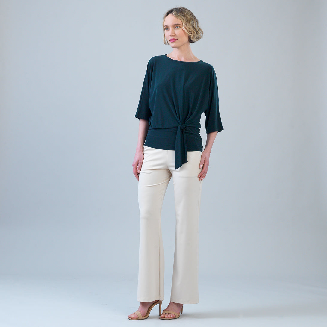 Signature Side Tie Top - Hunter Green - Final Sale | Clara Sunwoo