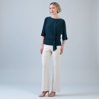 Signature Side Tie Top - Hunter Green - Final Sale | Clara Sunwoo