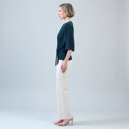 Signature Side Tie Top - Hunter Green - Final Sale | Clara Sunwoo