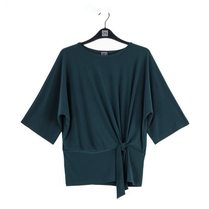 Signature Side Tie Top - Hunter Green - Final Sale | Clara Sunwoo