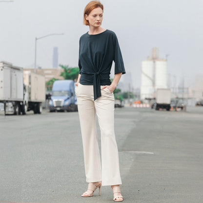 Signature Side Tie Top - Hunter Green - Final Sale | Clara Sunwoo
