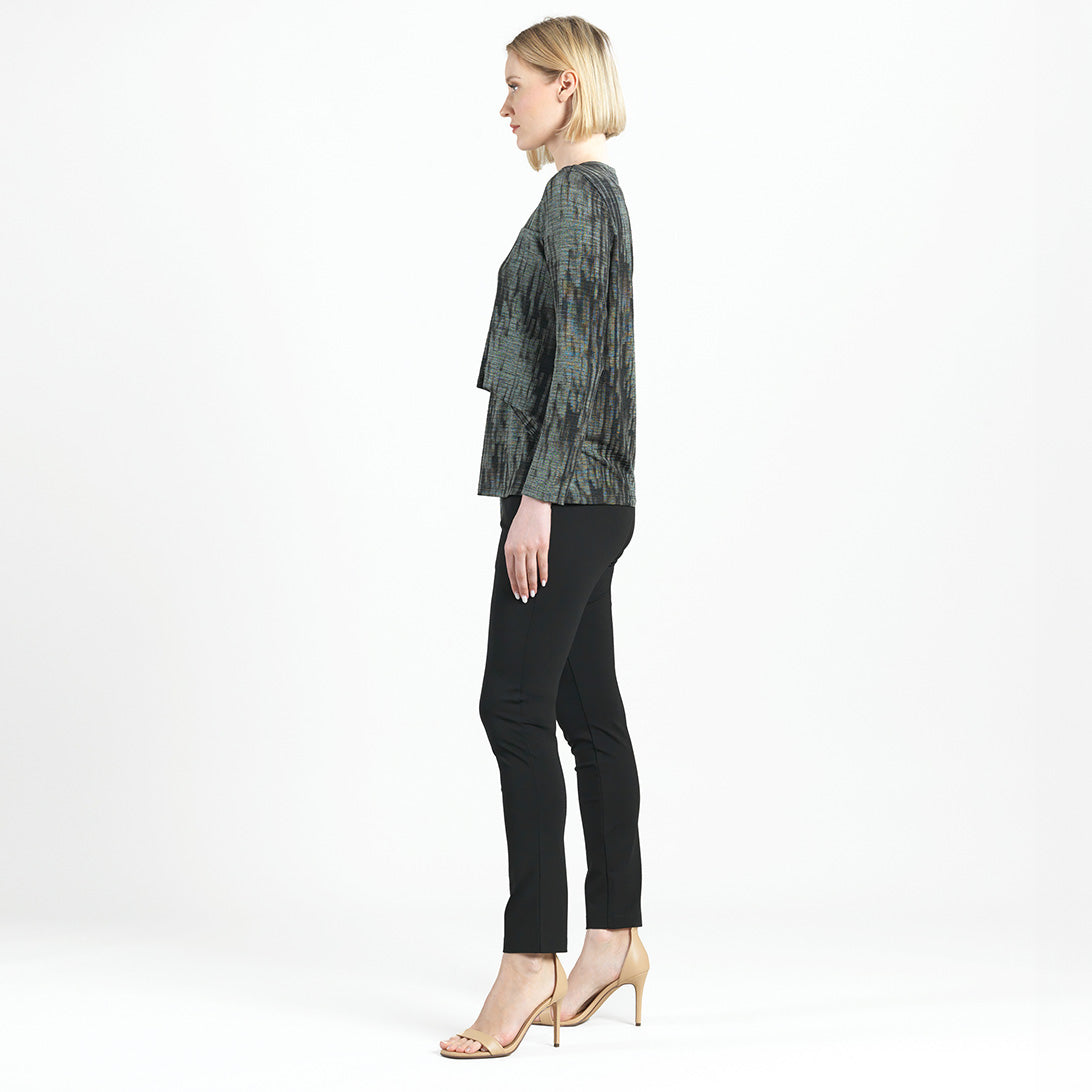 Crinkle Pleat - Blouson Overlay Side Tie Detail Top - Water Ripple-Olive - Final Sale! | Clara Sunwoo