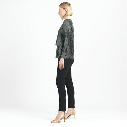 Crinkle Pleat - Blouson Overlay Side Tie Detail Top - Water Ripple-Olive - Final Sale! | Clara Sunwoo