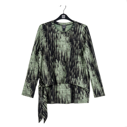 Crinkle Pleat - Blouson Overlay Side Tie Detail Top - Water Ripple-Olive - Final Sale! | Clara Sunwoo