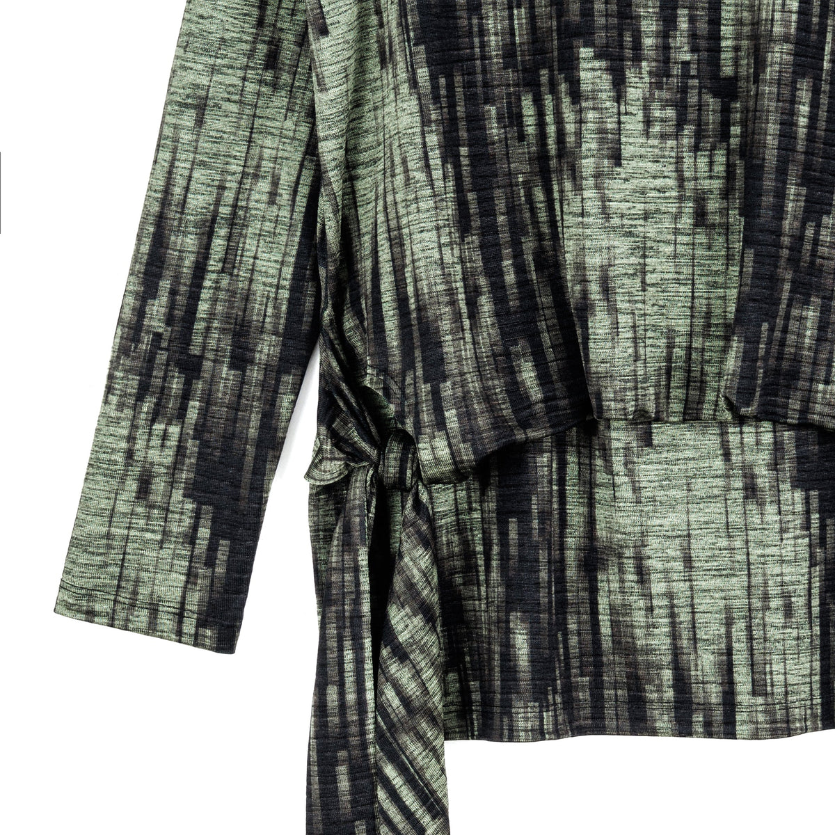 Crinkle Pleat - Blouson Overlay Side Tie Detail Top - Water Ripple-Olive - Final Sale! | Clara Sunwoo