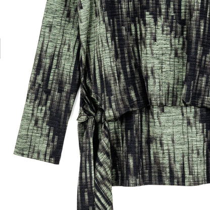 Crinkle Pleat - Blouson Overlay Side Tie Detail Top - Water Ripple-Olive - Final Sale! | Clara Sunwoo