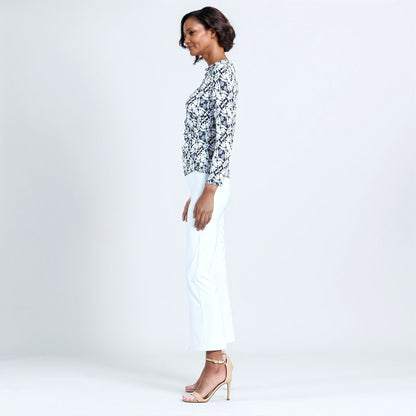 Textured Draped Neck Side Ruched Top - Circle Emblem - Final Sale! | Clara Sunwoo