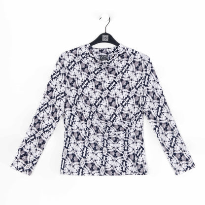 Textured Draped Neck Side Ruched Top - Circle Emblem - Final Sale! | Clara Sunwoo