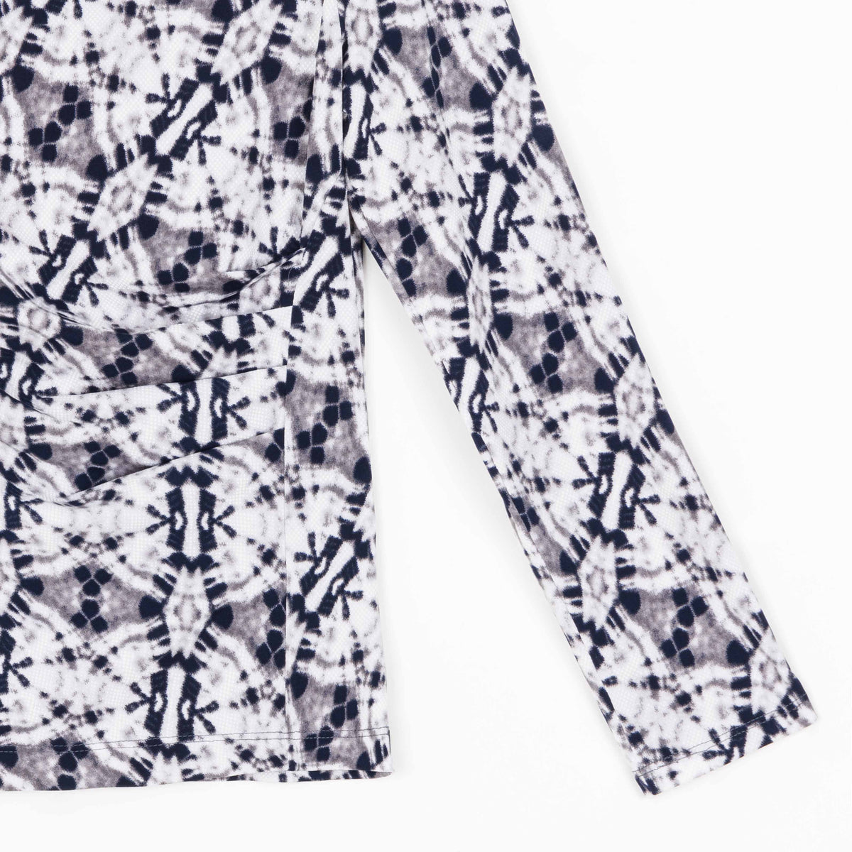 Textured Draped Neck Side Ruched Top - Circle Emblem - Final Sale! | Clara Sunwoo