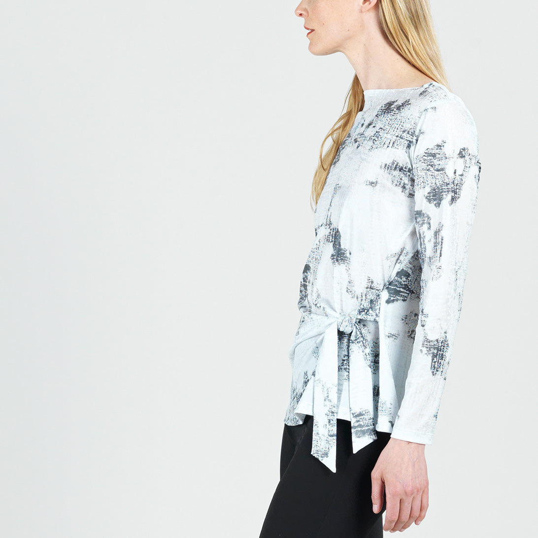 Foil Knit - Side Tie Waist Top - Abstract Marble - Final Sale! | Clara Sunwoo