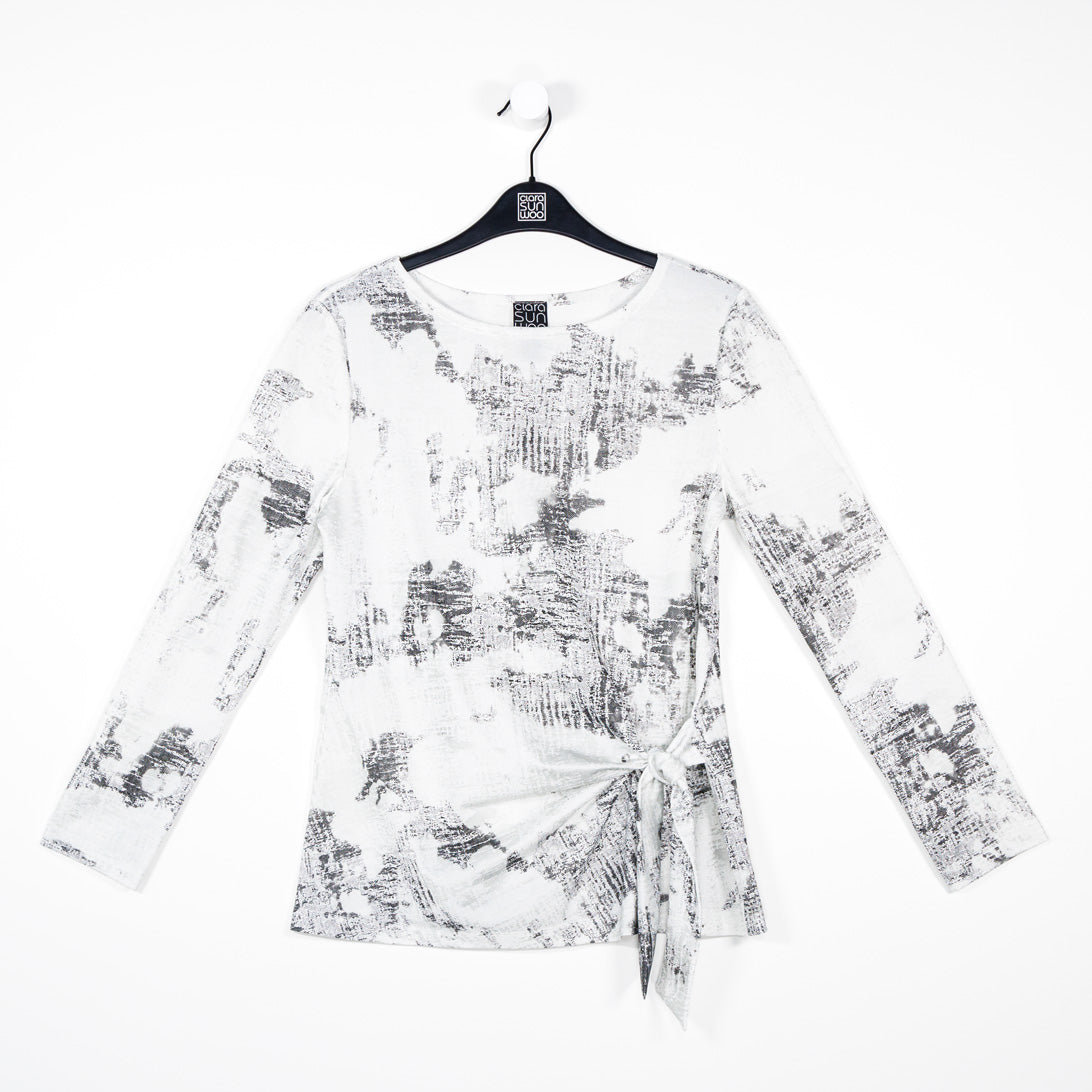 Foil Knit - Side Tie Waist Top - Abstract Marble - Final Sale! | Clara Sunwoo