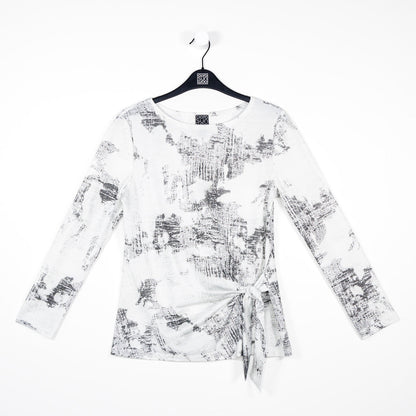 Foil Knit - Side Tie Waist Top - Abstract Marble - Final Sale! | Clara Sunwoo