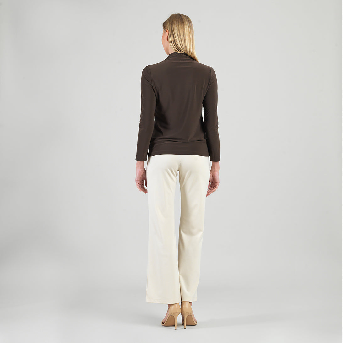 Mock Funnel Neck Top - Brown | Clara Sunwoo