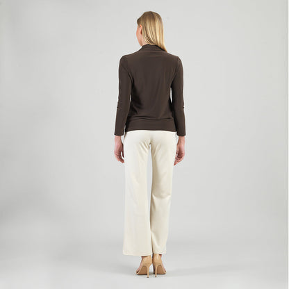 Mock Funnel Neck Top - Brown | Clara Sunwoo