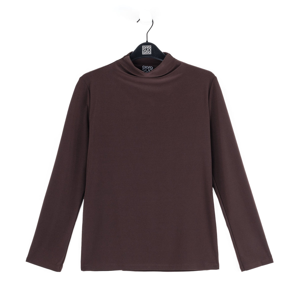 Mock Funnel Neck Top - Brown | Clara Sunwoo