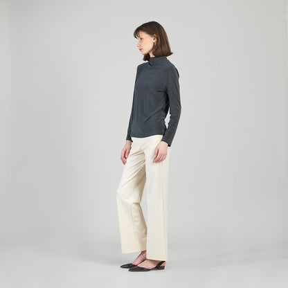 Mock Funnel Neck Top - Charcoal | Clara Sunwoo