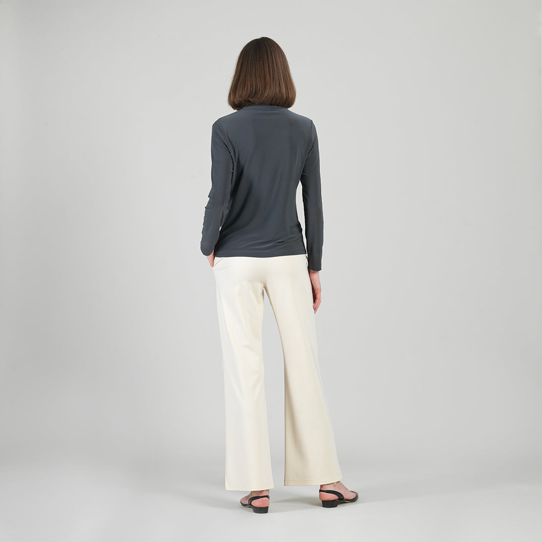 Mock Funnel Neck Top - Charcoal | Clara Sunwoo