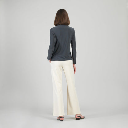 Mock Funnel Neck Top - Charcoal | Clara Sunwoo