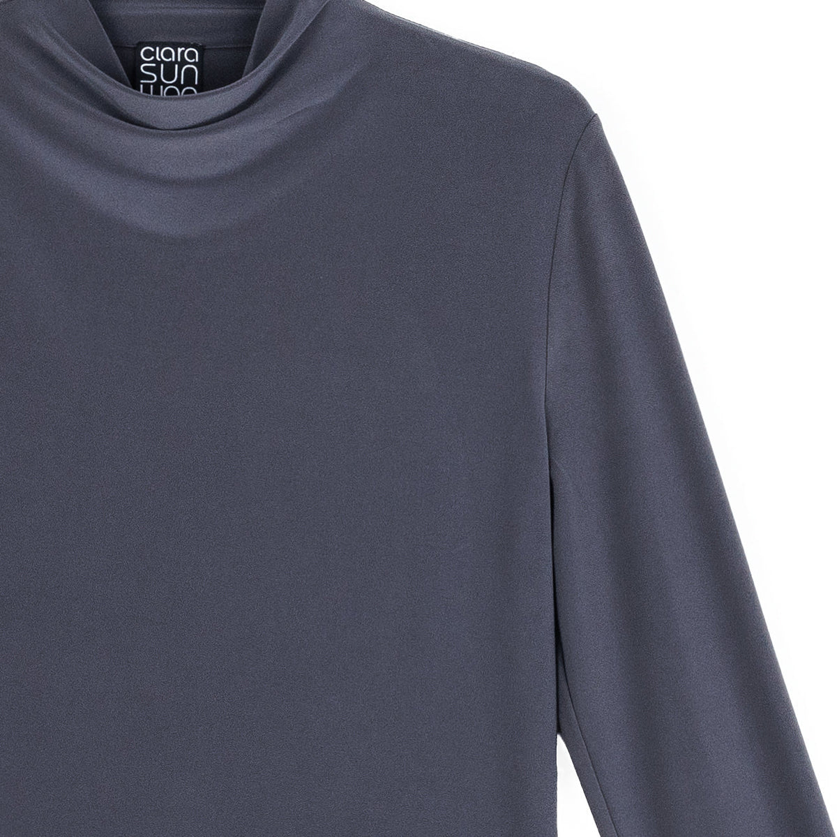 Mock Funnel Neck Top - Charcoal | Clara Sunwoo