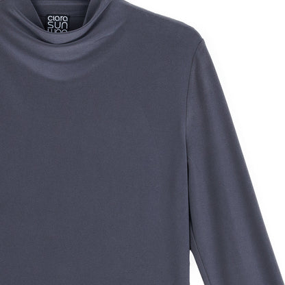 Mock Funnel Neck Top - Charcoal | Clara Sunwoo